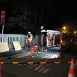 Night Works at a Busy Auckland Bridge