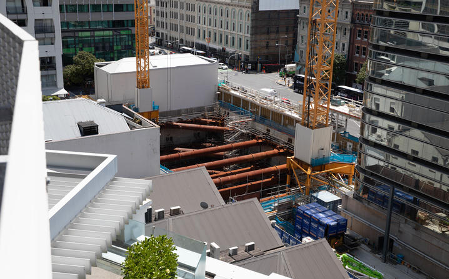 Seascape Apartments building site Auckland. Photo: RNZ / Patrice Allen